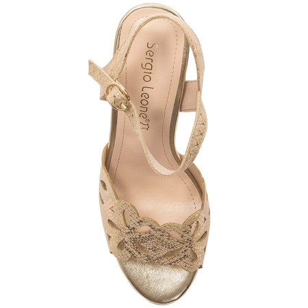 Sergio Leone Women's Gold Mix Sandals