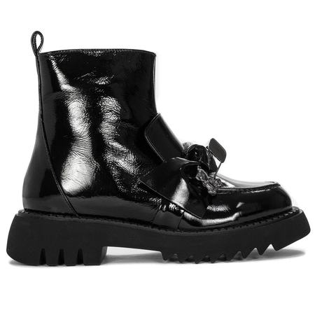 Boccato Women's Pattent Leather Boots Black