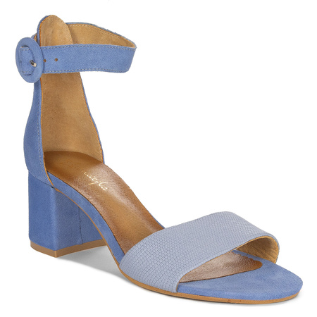 Maciejka Women's Leather Stiletto Sandals Blue