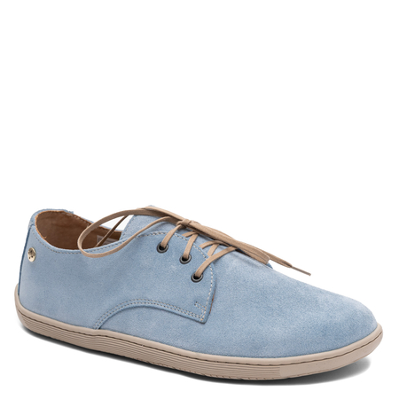 Maciejka Women's Suede Leather Lace-up Low Shoes Pastel Blue 06900-06/00-1