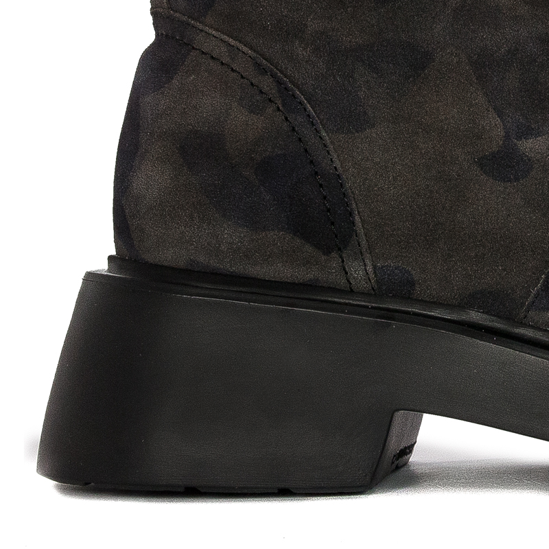 Wonders Women's Leather Boots On The Camo Platform Wonders Botki Damskie Skórzane Na Platformie Jungla Negro
