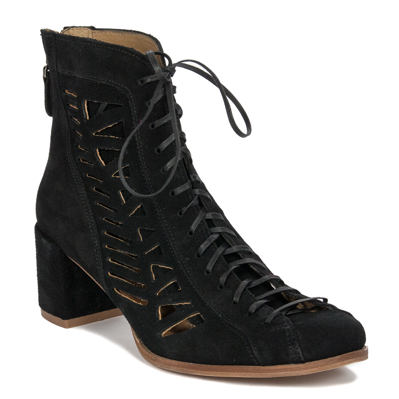 Maciejka Black Women's Lace-Up Boots