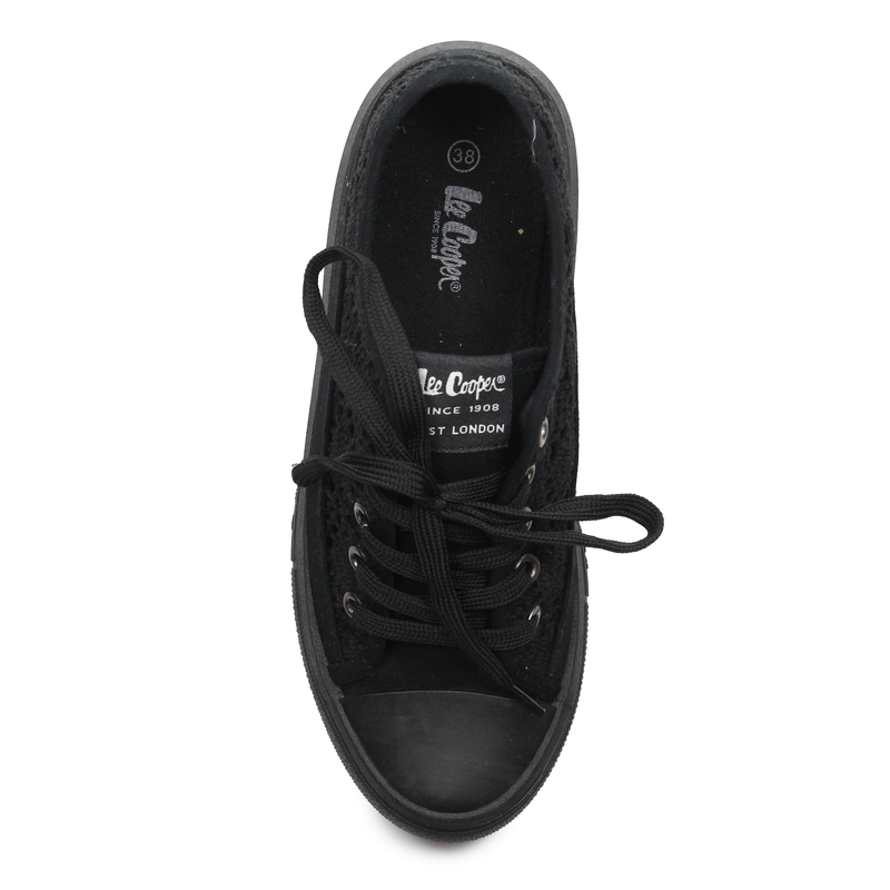 Lee Cooper Tenisówki trampki damskie ażurowe czarne