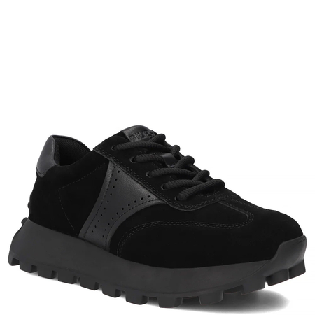 Filippo Women's Leather Sneakers Sporty Platform Black DP7976-26-BK
