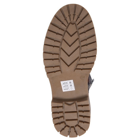 Artiker Lace-Up Lug-Sole Ankle Boots Side-Zip Multicolor 57C1054