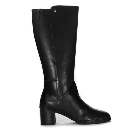 Maciejka Black Leather Knee-High Boots