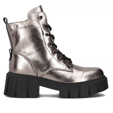 Filippo Gun Metal Leather Women's Boots