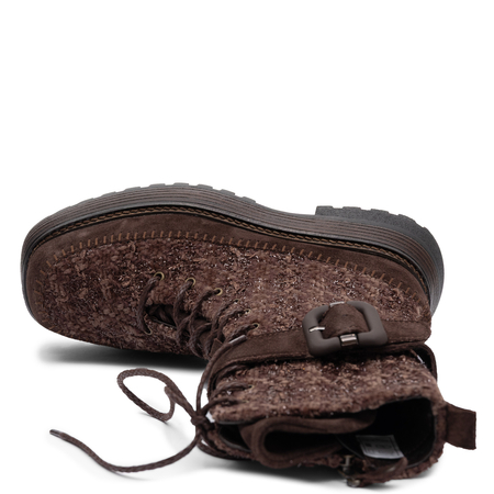 Maciejka Women's Brown Leather Platform Ankle Boots 07607-02/00-8
