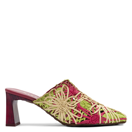 Hispanitas Woven Cutout Heeled Mules Multicolor HV264800-MULTIYEL