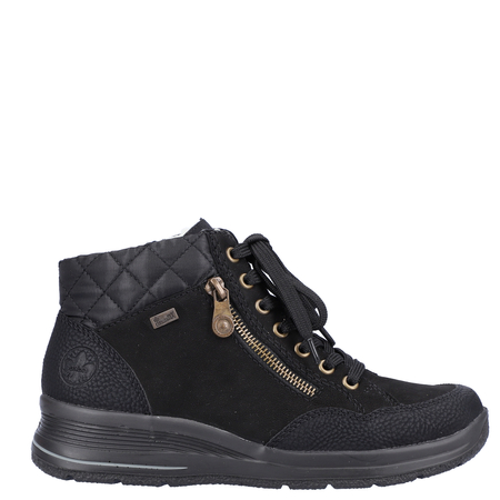 Rieker Insulated Leather Platform Ankle Boots Black L7701-00-BLK