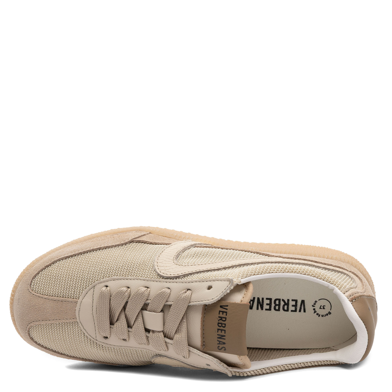 Verbenas Skórzane Sneakersy Damskie Beżowe 9802451068CRU