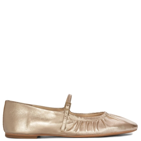 Inuovo Women's Gold Leather Loafers C52010-GOLD