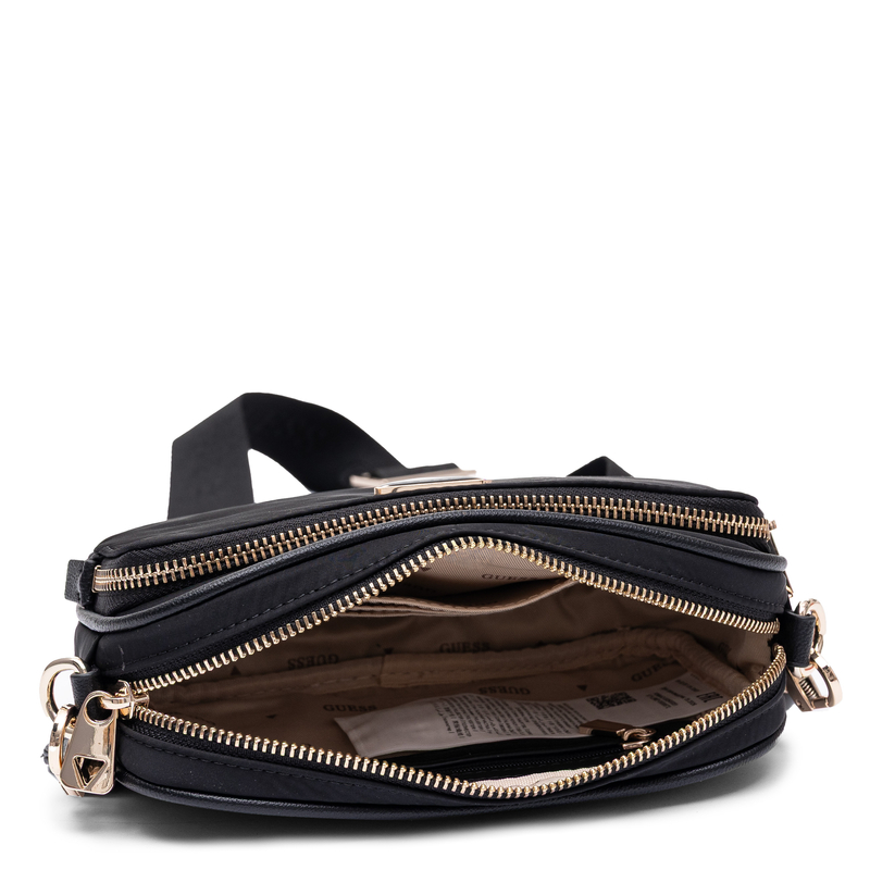 Guess Eco Gemma Double Zip Crossbody Bag Black HWEYG839572-BLACK