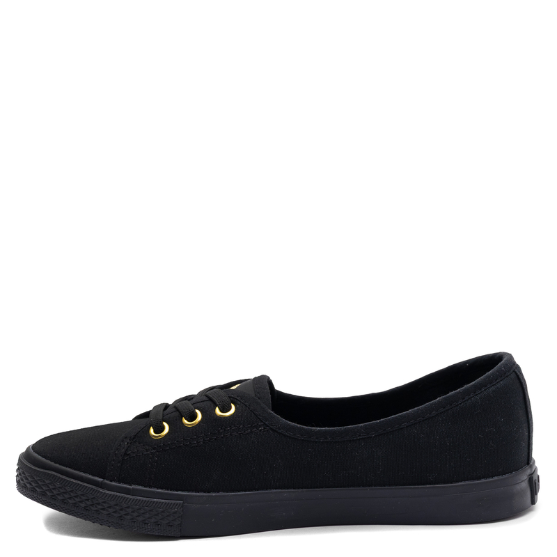 Lee Cooper Klasyczne Niskie Trampki Ze Złotym Logo Czarne LCW-26-02-4045L