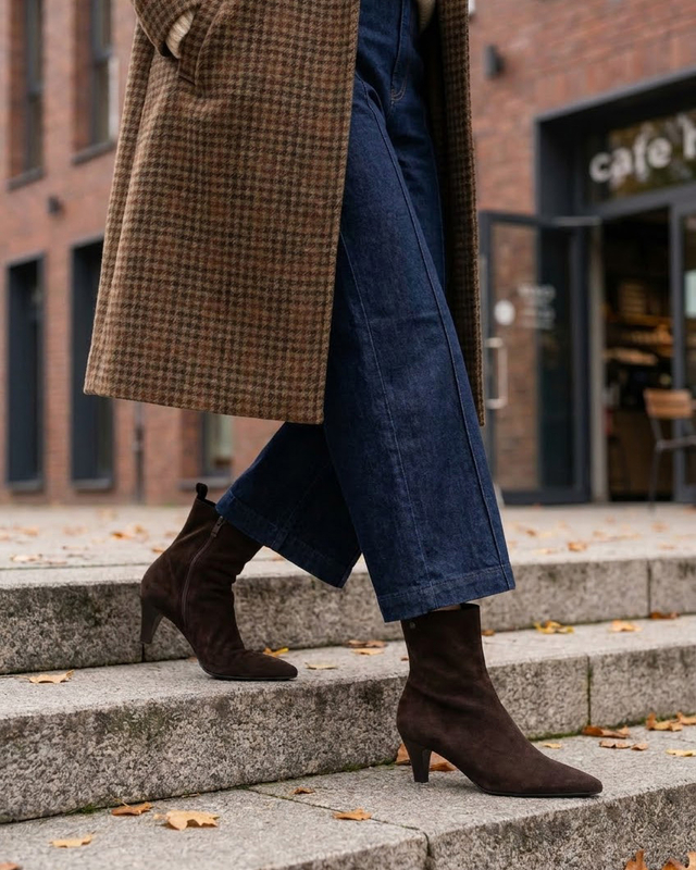 Maciejka Women's Suede Ankle Boots Block Heel Chocolate Brown K7695-02/00-7
