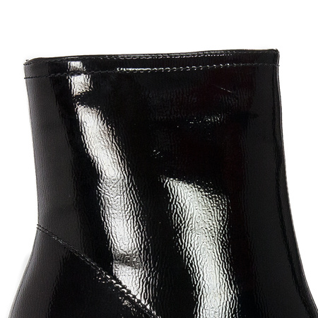 S.Barski Women's boots ankle boots black lacquered
