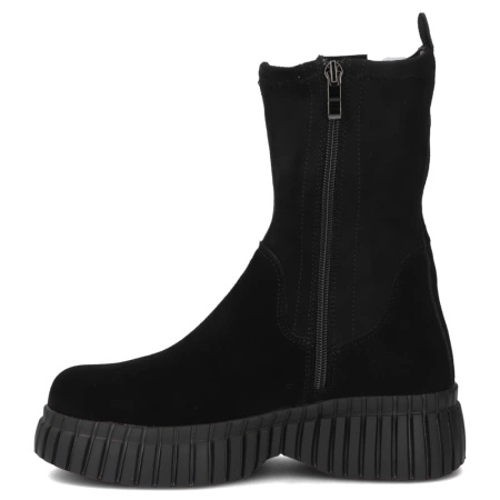 Filippo Suede Platform Ankle Boots High Upper Black DBT7163/25 BK