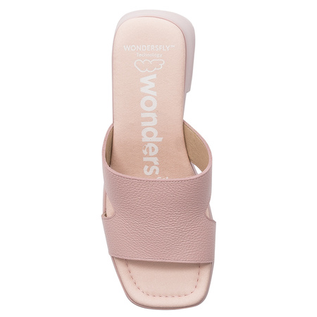 Wonders Women's leather mules Wild V Rosa