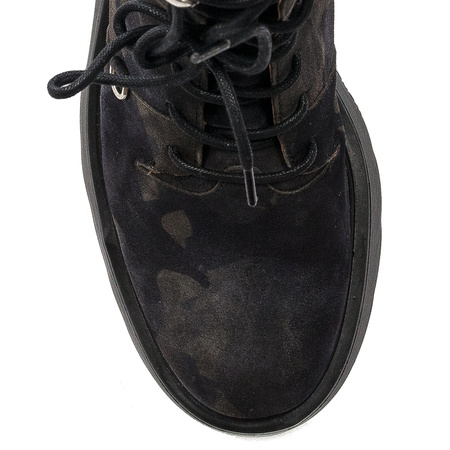 Wonders Women's Leather Boots On The Camo Platform Wonders Botki Damskie Skórzane Na Platformie Jungla Negro