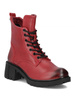 Filippo Leather Insulated Ankle Boots On Block Heel Red DBT6501-25-RD