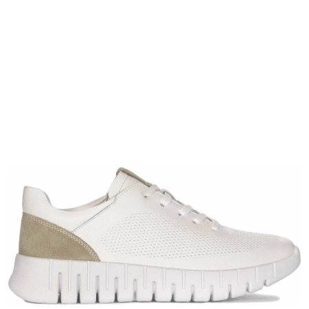 Filippo Sneakersy damskie skórzane na platformie White białe