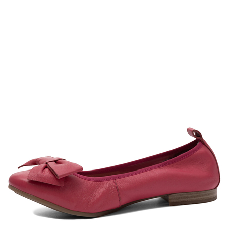 Maciejka Leather Ballet Flats With Bow Flats Pink P6802-15/00-0