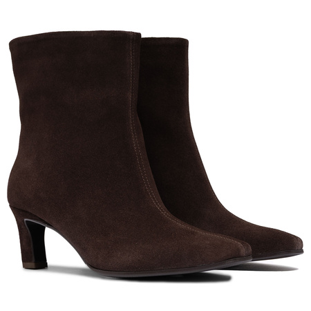 Boccato Women's Leather Velvet Brown Ankle Boots