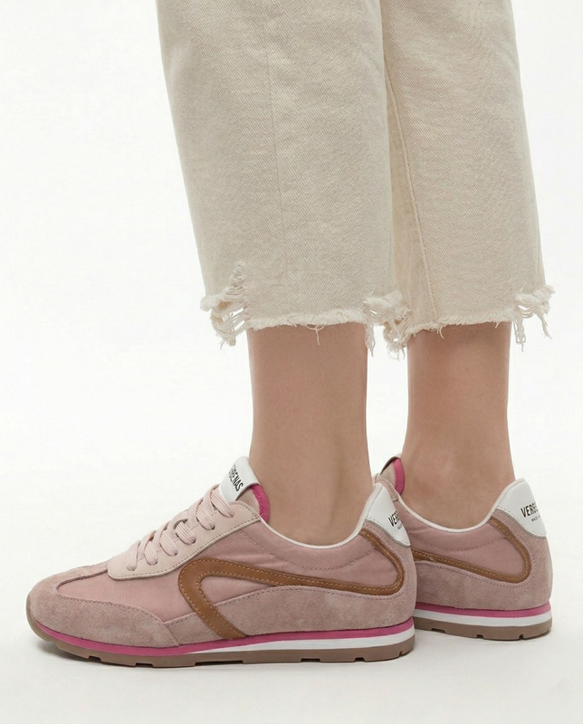 Verbenas Suede Lace-Up Sneakers Pink 9002451069ANT