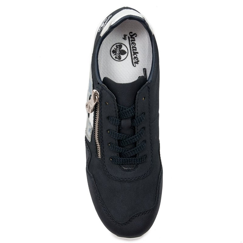 Rieker Buty damskie sneakersy Pazifik/Heaven/Silver czarne