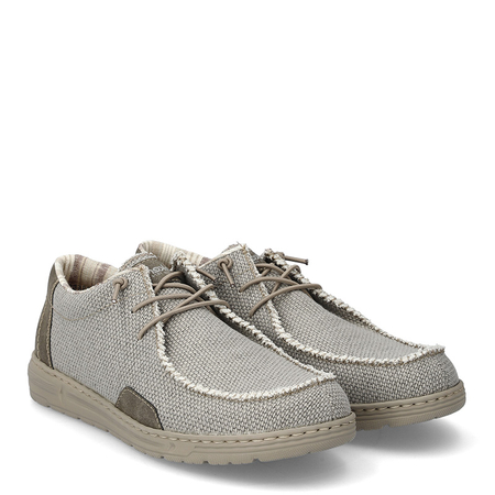 Rieker Comfortable Slip-On Men's Shoes With Elastic Laces Beige 08600-63