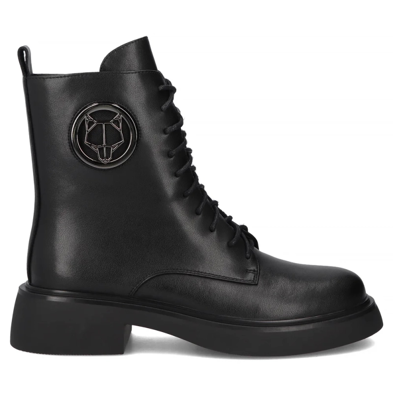Filippo Leather Insulated Combat Boots Black DBT6408-25-BK