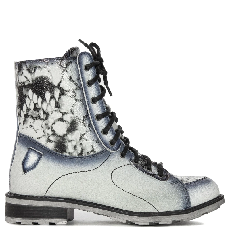 Maciejka Women's Leather Boots Ash White