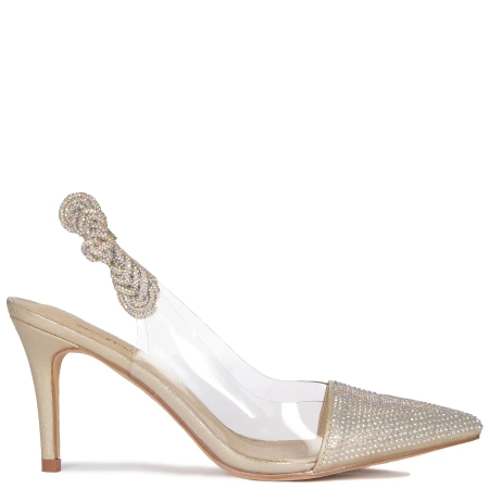 S.Barski Women's Stilettos with Zircons Gold