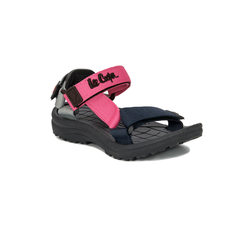 Lee Cooper Sandały dziecięce dziewczęce na rzep Fushia Fuksja