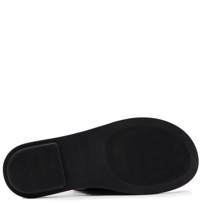 Maciejka Skórzane Slingback Odkryta Pięta Półbuty Regulowana Klamra Czarny K7513-01/00-1
