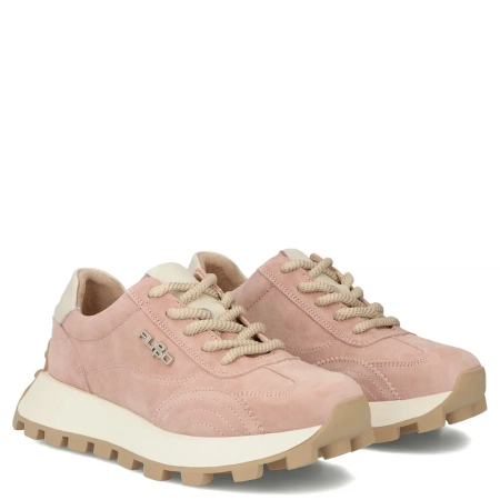 Filippo Skórzane Sneakersy Damskie Na Platformie Różowe DP7498-26-PI