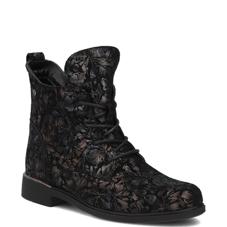 Filippo Leather Warm Women's Ankle Boots Floral Pattern Multicolour DBT8283-26-BK-MLT