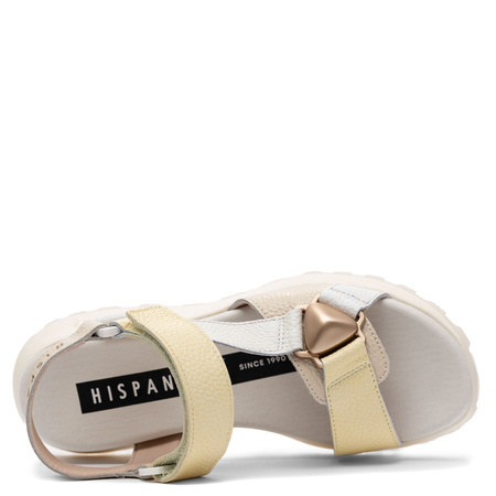 Hispanitas Skórzane Sandały Damskie Na Platformie Rzep Wielokolorowe CHV264807-PANNA