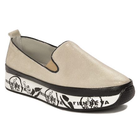 S.Barski Women's Low shoes Leather Gold
