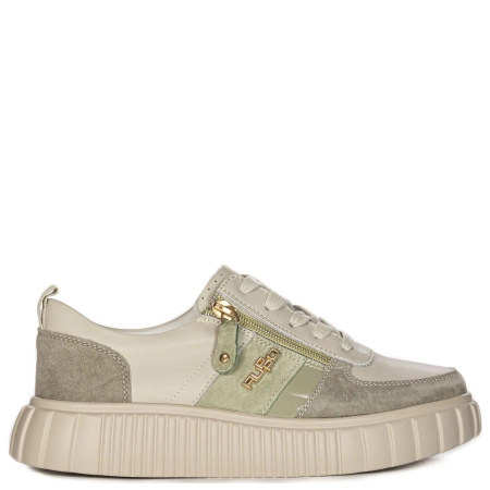 Filippo Półbuty Sneakersy damskie skórzane Beige Beżowe