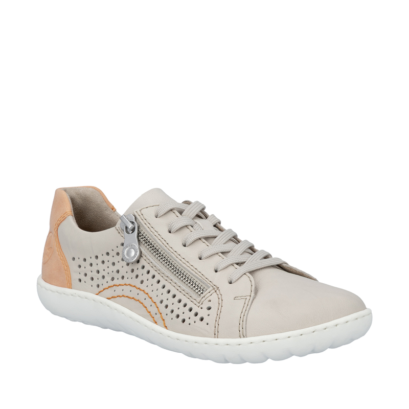 Rieker Perforated Women's Sneakers with Side Zip Beige 52824-60