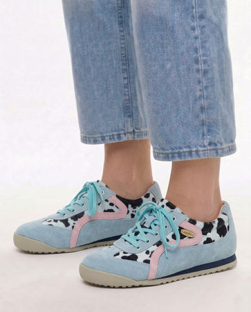 Laura Vita Tivanao Skórzane Sneakersy Zamszowe Wielokolorowe TIVANAO-01-CIEL
