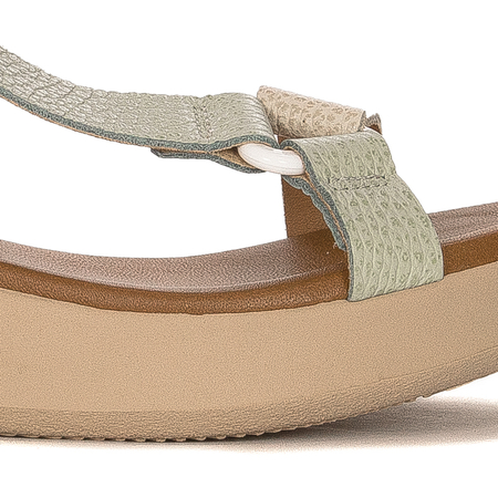 Maciejka Green Leather Sandals