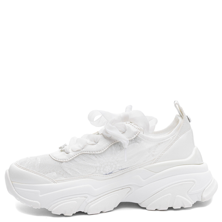 Buffalo Corin Platform Sneakers Lace Sequins White 1636728-WHT