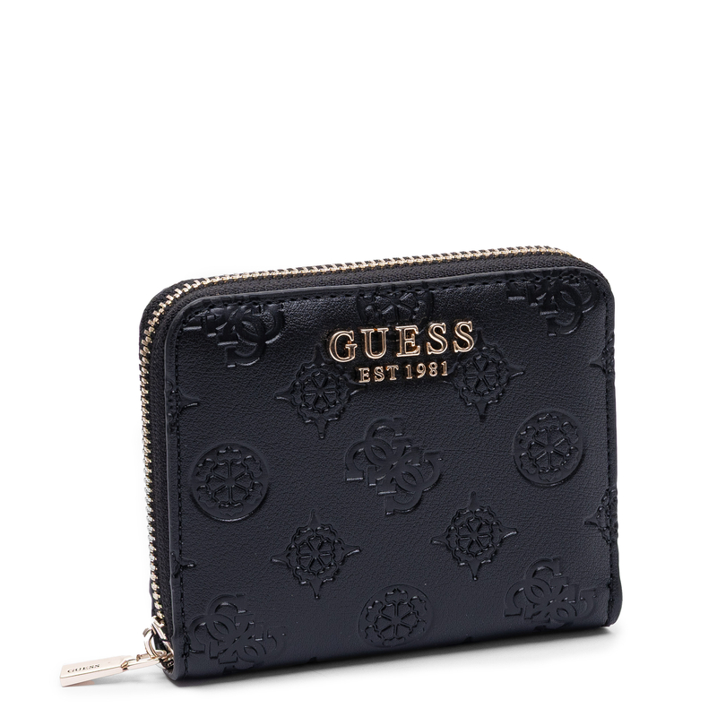 Guess Elegancki Zapinany Na Zamek Portfel Damski Czarny SWPD2225137-BLACK