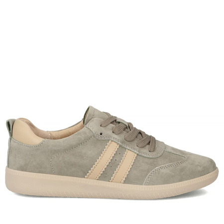 Filippo Skórzane Półbuty Damskie Zamszowe Khaki DP7508-26-KH