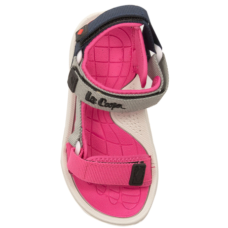 Lee Cooper Children's girls' sandals with Velcro Black Fuxia Fushia