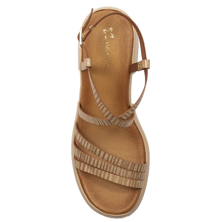 Maciejka Gold Leather Sandals