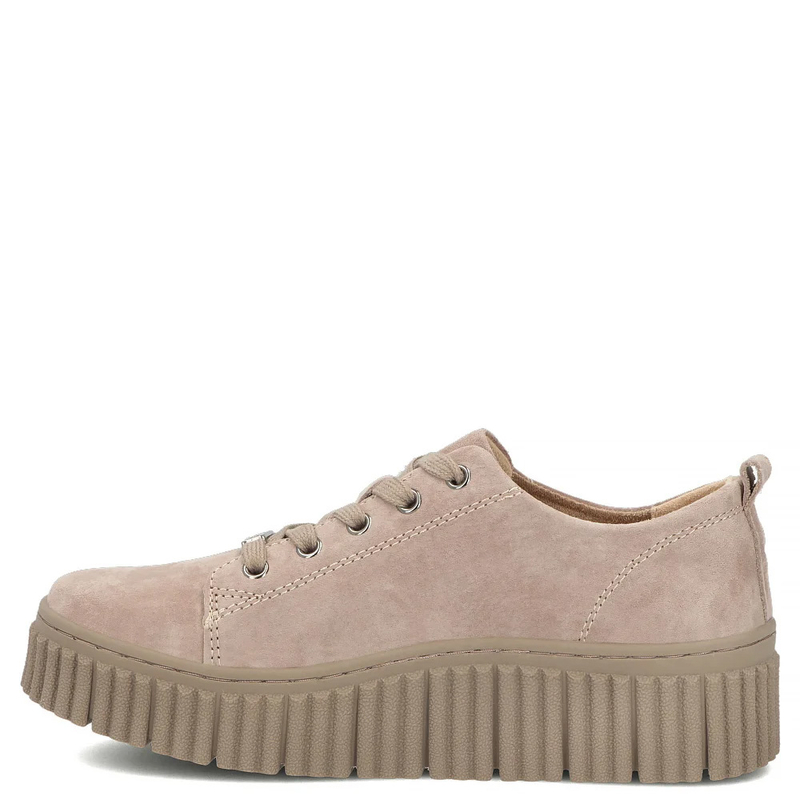 Filippo Skórzane Zamszowe Półbuty Sneakersy Na Ryflowanej Platformie Beżowe DP8337/26 BE