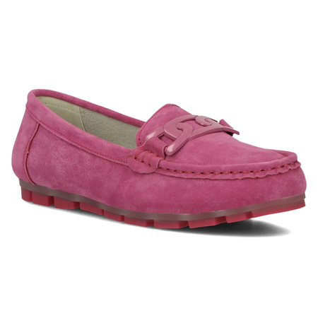 Filippo Women's Leather Moccasins Fuchsia
